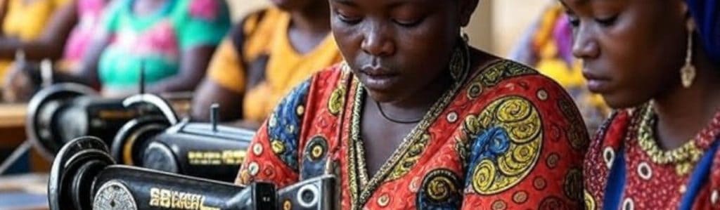 Empowerment of women through sewing skills training at Pearl Global Ministries, community development, sustainable livelihood programs, Africa, vocational education, women empowerment initiatives.